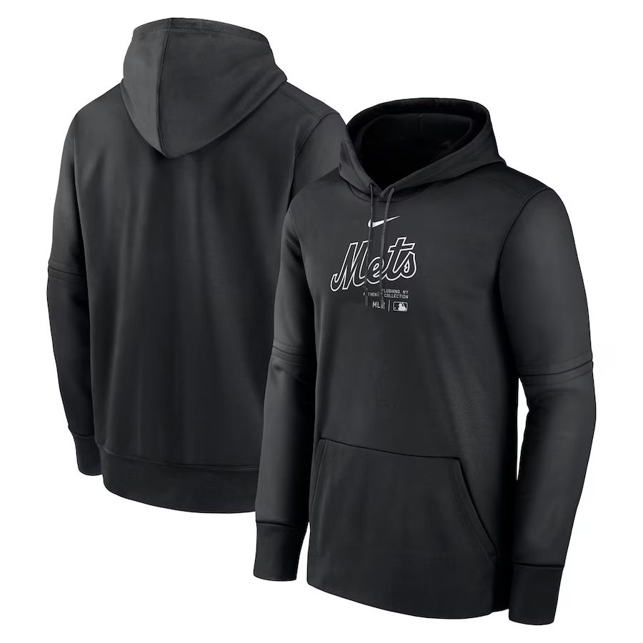 Men 2025 MLB New York Mets Black Nike hoodie style 2
